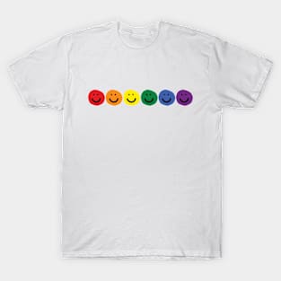 Pride Rainbow Smiley Faces T-Shirt